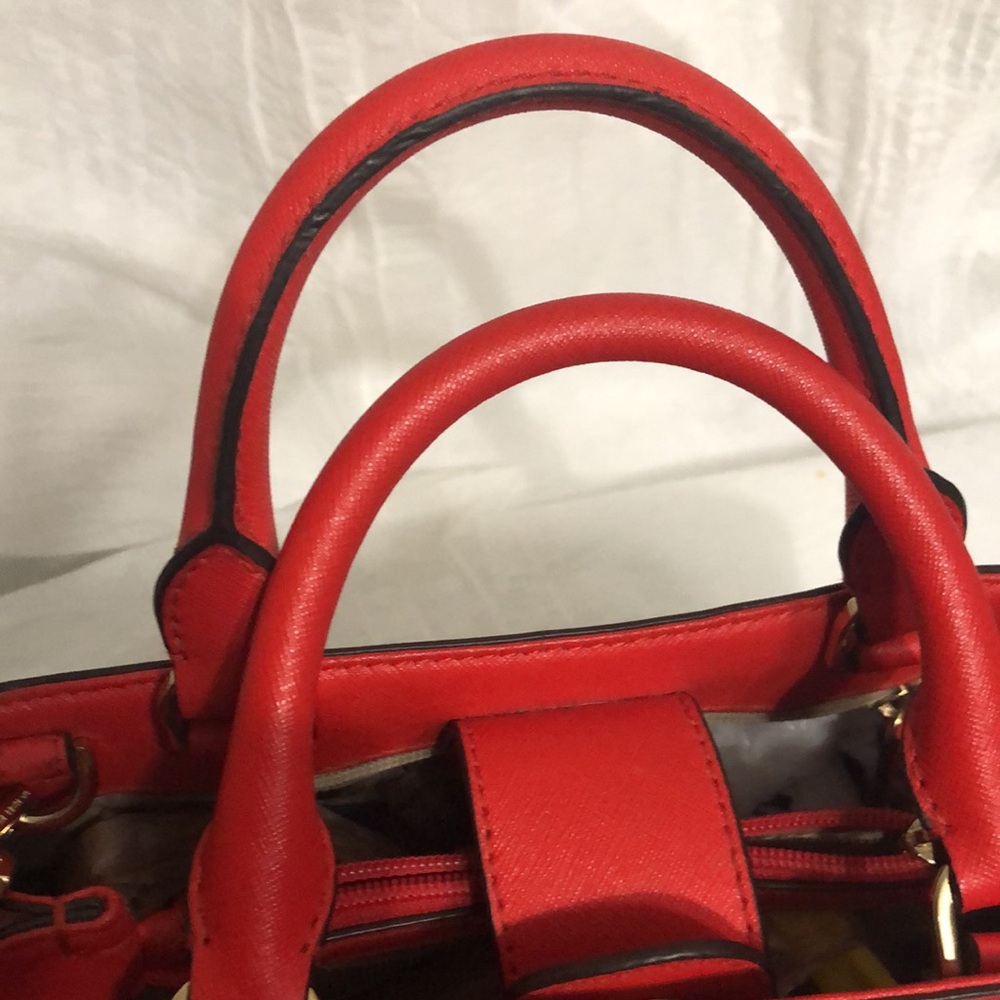 Michael Kors Hailee Red and Tan Satchel - Picture 3 of 11